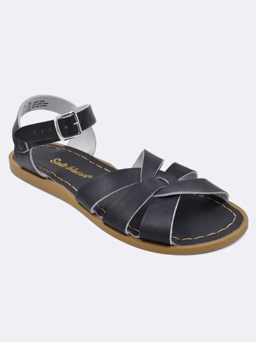 Salt Water | Women’s Black Leather Original Classic Strappy Sandals Size 8 - Picture 2 of 16